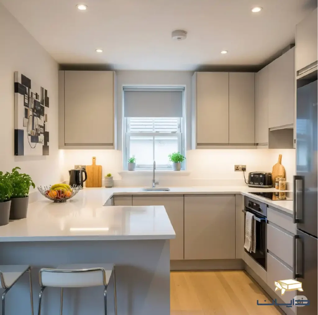 ترند رنگ سنگ کابینت برای آشپزخانه های کوچک